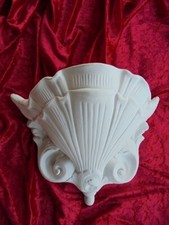 Stuck,Wandlampe, Wandleuchte "Muschel" Fassadenstuck, Steinguss,29 cm Steinfigur