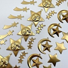 Star Moon Brass Metal Charms Jewelry Findings