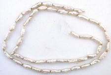 7mm - 8.5mm x 3mm - 4mm Freshwater Silver Coffee Rice Pearl 15 Inch Strand FWP66