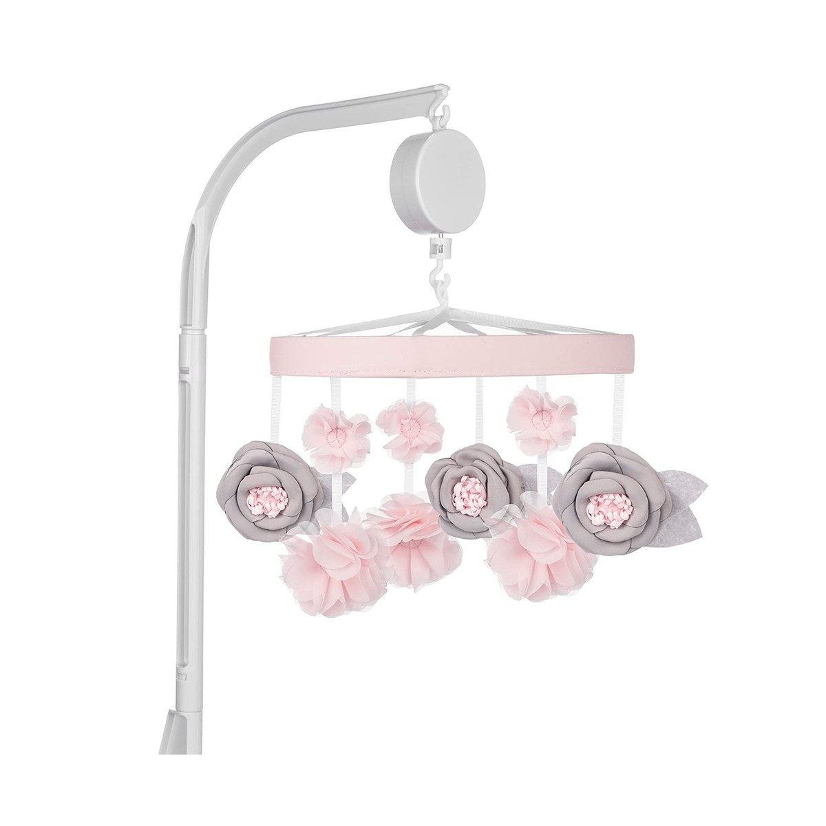 Sammy Lou Pink Floral Baby Crib Mobile with Music, Crib Mobile