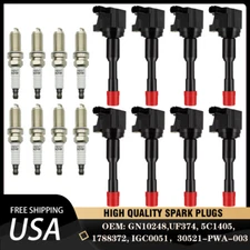 New 8*Ignition Coils & 8*Spark Plugs Pack For Honda Civic Hybrid 2006-2011 UF374