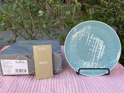 6 - Rosenthal  Mesh  Salad Bread Plates Aqua Color 