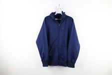 Vtg 70s Streetwear Mens L Blank Thermal Waffle Knit Lined Full Zip Hoodie USA