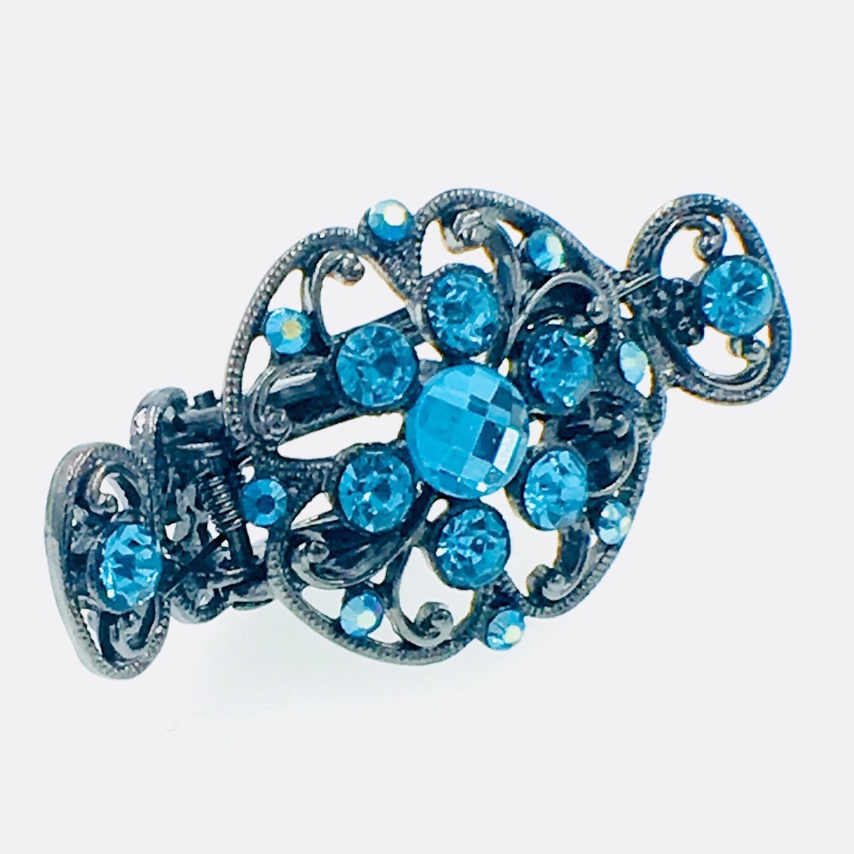 USA Vintage Hair Claw Clip Jaw Hairpin use Swarovski Crystal  display picture 2