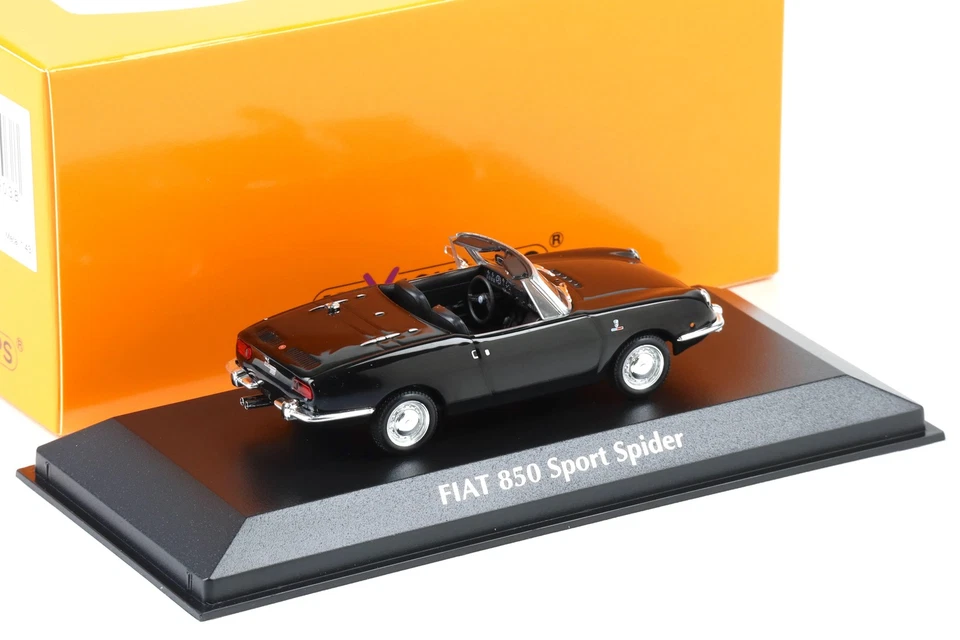 1:43 Minichamps Maxichamps Fiat 850 Sport Spider 1968 Nero - Immagine 2 di 3