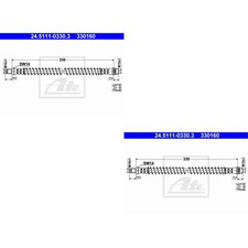 2x ATE Bremsschlauch vorne für Peugeot 106 II 1A_ 1C_ 1.1i 1.0i 1.1 Bi-Fuel