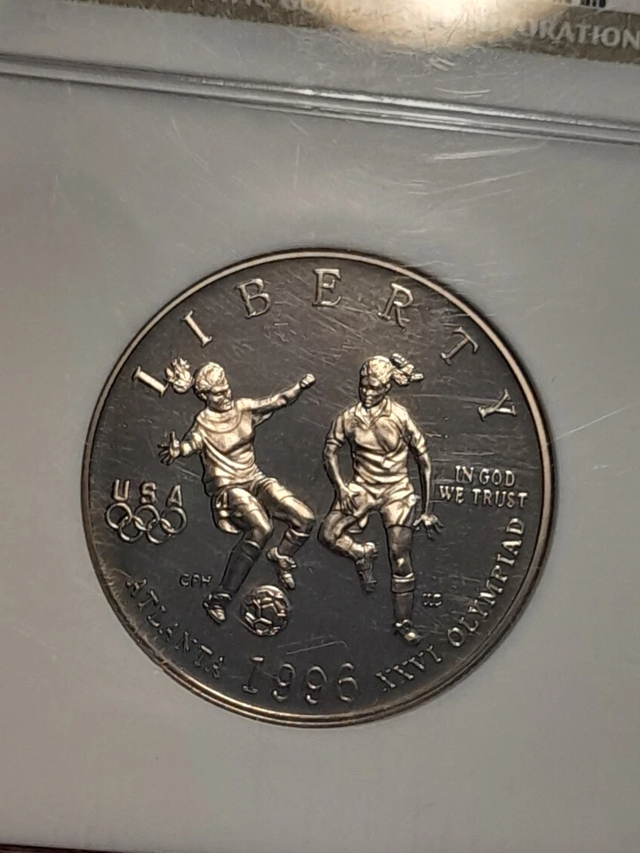 1996-S Olympics - Soccer- Half Dollar 50¢ NGC PF 69 Ultra Cameo - Image 2 of 4