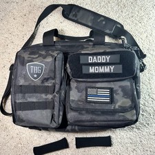 Tactical Baby Gear TBG Deuce 2.0 Diaper Bag Black Camo W/ Patches  Divider