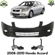 Front Bumper Cover Primed Plastic Fog Lights Kit For 2008-2010 Honda Accord Front Bumper Cover Primed Plastic Fog Lights Kit For 2008-2010 Honda Accord