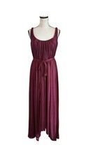 Azazie A12 Burgundy Corset Pleated Maxi Dress Bridesmaid Formal Gown