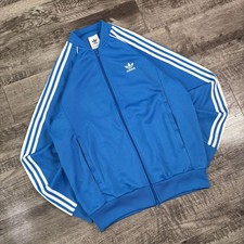 Y2K Adidas Bluebird Classic White Logo Retro Track Jacket