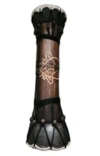 Tribal Drum 16 Inch Double Sided Hand Drum Djembe Signed Vintage 