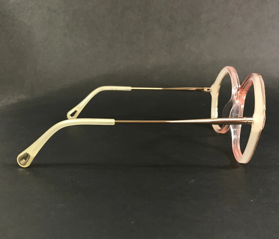 Marcos de gafas Chloe CH0062O 002 transparentes nude oro rosa redondo 52-18-140 Foto 3 de 4