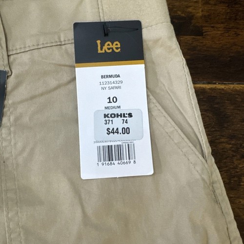 Lee Bermuda Shorts Women's 10M Mid Rise Comfort Stretch Khaki Tan Safari MSR$44 - Picture 2 of 14