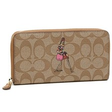 Coach Wallet Beige Ltd  Edition Anniversary Canvas Print Accordion Zip Around New