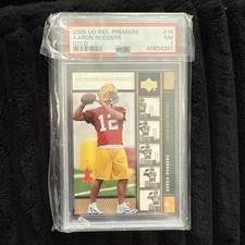 2005 AARON RODGERS Upper Deck Premiere GOLD Parallel Rookie Rc PSA 7 HOF