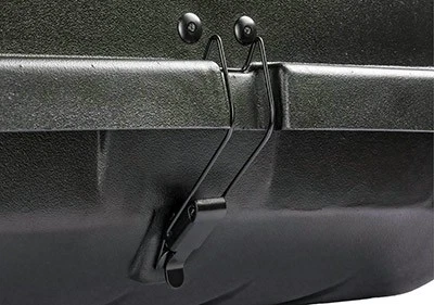 The quality and location of clasps on a rooftop cargo carrier is important for durability.