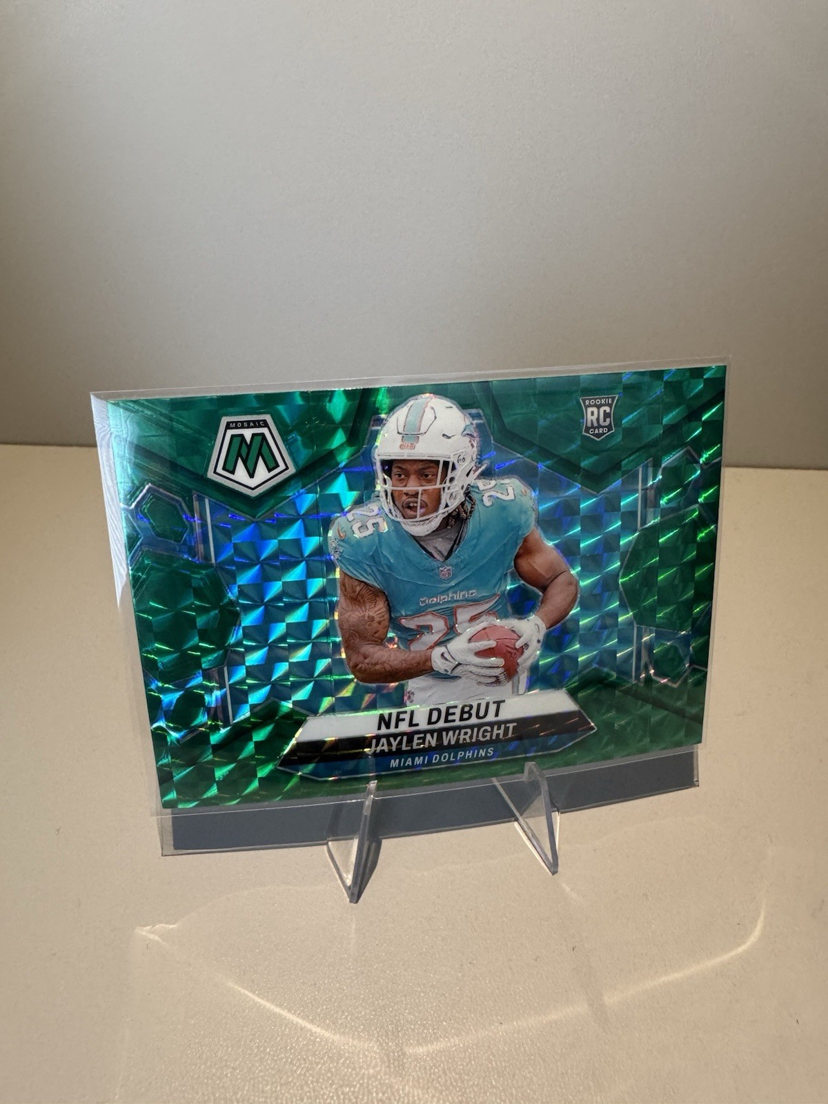 2024 Panini Mosaic - NFL Debut Jaylen Wright #280 Green Mosaic Prizm (RC)