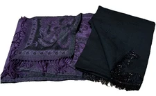 (2) 100% Wool Scarves Alexandria Pierce & Cejon Made In India Office Academia