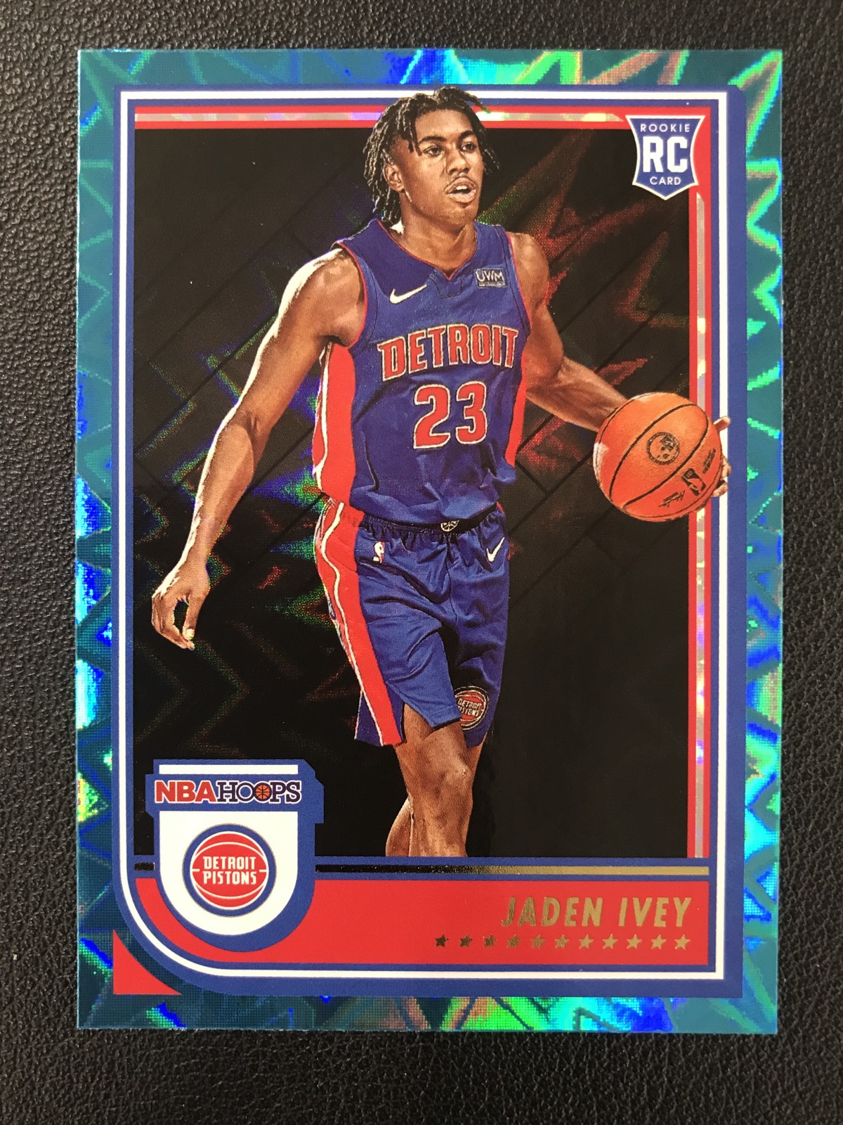 2022-23 Hoops #235 Jaden Ivey Detroit Pistons Teal Explosion RC