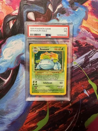 PSA 7 NM Venusaur 15/102 Holo Rare 1999 Pokémon Game Base Set Unlimited #15