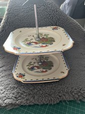 Antique Burgess Bros Carlisle Ware Two Tier Cake Stand