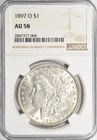 1897-O MORGAN DOLLAR ~ NICE BORDERLINE UNC. NGC ABOUT UNCIRCULATED AU58! INV#004