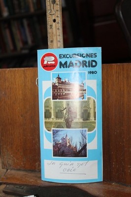 Vintage Travel Map Brochure 1980 Madrid Spain Excursions
