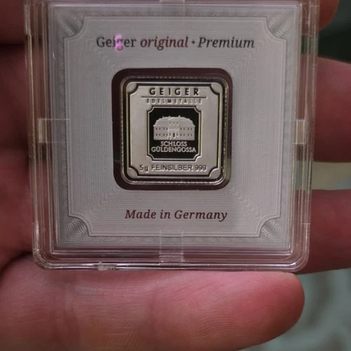 Geiger Edelmetalle 5g Silver Bar 999 Schloss Güldengossa Germany