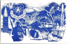 USAF Air Force Space Command Lithograph 1960s Postcard