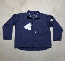 Carhartt FR Full Swing Quick Duck Work Jacket Size 2XLT Navy OJ2179-FRM NWT
