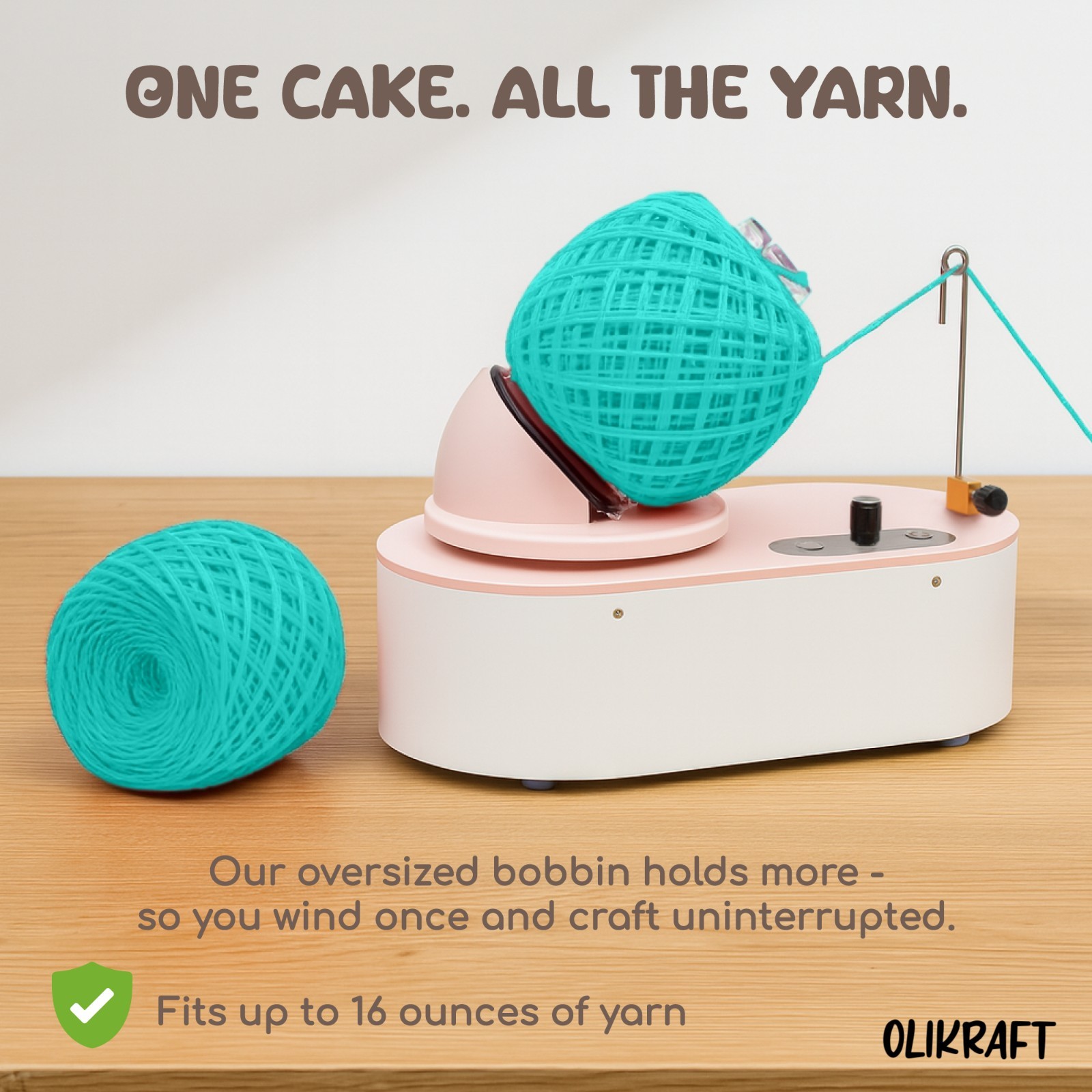 Olikraft Tabletop Electric Yarn Winder | Yarn Ball Winder | No Clamps Needed