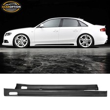 Fits 09-12 Audi A4 Side Skirts Extension Lip Euro Rg Style Unpainted Black Pu