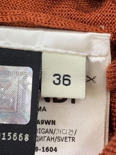 FENDI/Cashmere Blend F Pattern Cardigan (Lightweight)/Size 36/Wool/Brown/FZC609 thumbnail 4