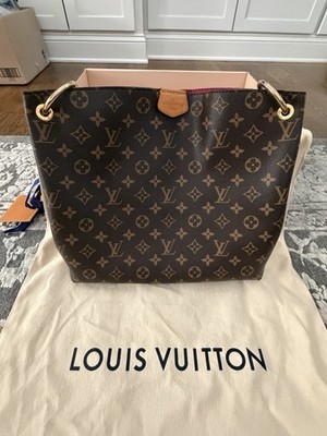 Louis Vuitton Graceful PM Monogram Shoulder Bag Pink Lining Gold Hdw w/Box & Bag
