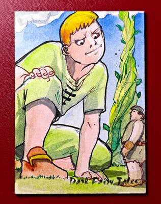 2022 New Bee Dark Fairy Tales Jack and the Giant Sketch Card 1/1 By Mauro Fodra