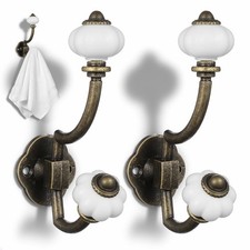 2Pcs Coat Hook Antique Towel Hook, Vintage Coat Wall Mounted Antique Brass Wa...