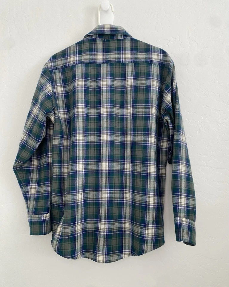 Camisa High Sierra By Mervyns Para Hombres Grande Azul/Verde Franela a Cuadros Estilo Occidental Foto 2 de 4