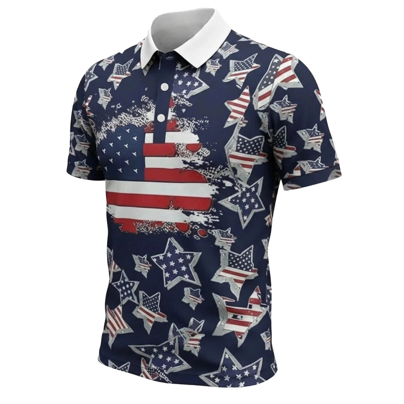 Men 250th Anniversary USA Polo Shirt, American Flag Print