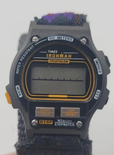 1993 Vintage Timex Ironman Triathlon Watch Water Resist Needs Battery Untested