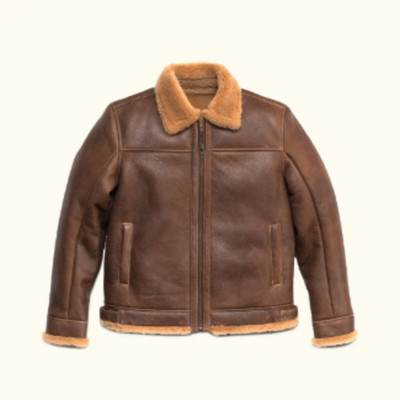 B-3 Jacket RAF US Navy Mens Bomber Flying Aviator Irvin Real Shearling Leather