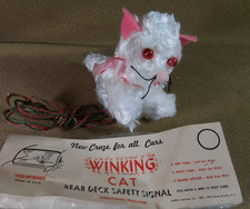 Vintage 50s 60s Winking Cat Rear Deck Safety Signal Automobile Accessory Vintage 50s 60s Winking Cat Rear Deck Safety Signal Automobile Accessory
