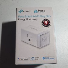 TP-Link Kasa Smart Wi-Fi Plug slim With Energy Monitoring- White, voice control