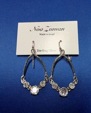 NOA ZUMAN  925 STERLING SILVER  CZ  Earrings - NEW