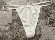 NEW VICTORIA'S SECRET ANGELS SATIN SMOOTH RARE VINTAGE V STRING PANTIES MEDIUM