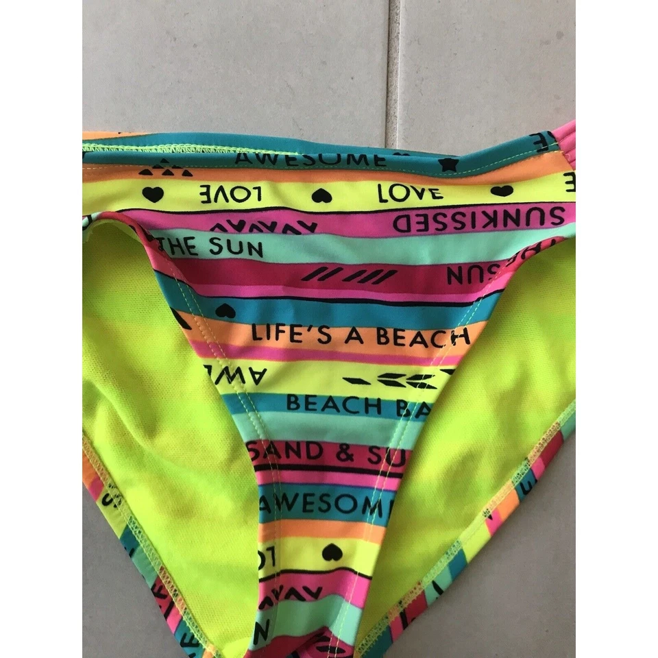 Bongo Swim Mujer Talla M Bikini Parte Inferior Multicolor Estampado Neón Traje de Baño Foto 2 de 4