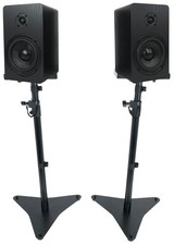 Pair Rockville RockShelf 58B 5.25" Home Bookshelf Speakers Adjustable Stands