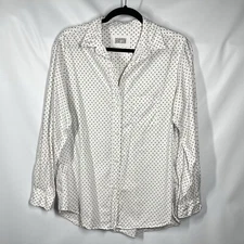 Grayson The Hero Shirt Womens 4 L White Polka Dot Button Up LS Capsule Wardrobe