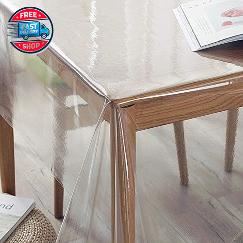 Clear Plastic 100% Waterproof Tablecloth - 60 X 102 Inch - Vinyl PVC Rec - Picture 6 of 12