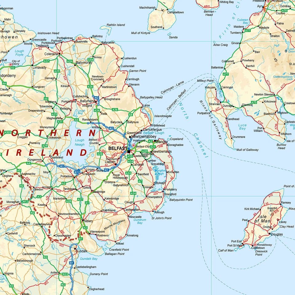 British Isles Physical Map - Map of Great Britain, Physical Poster of the UK - Image 4 of 4